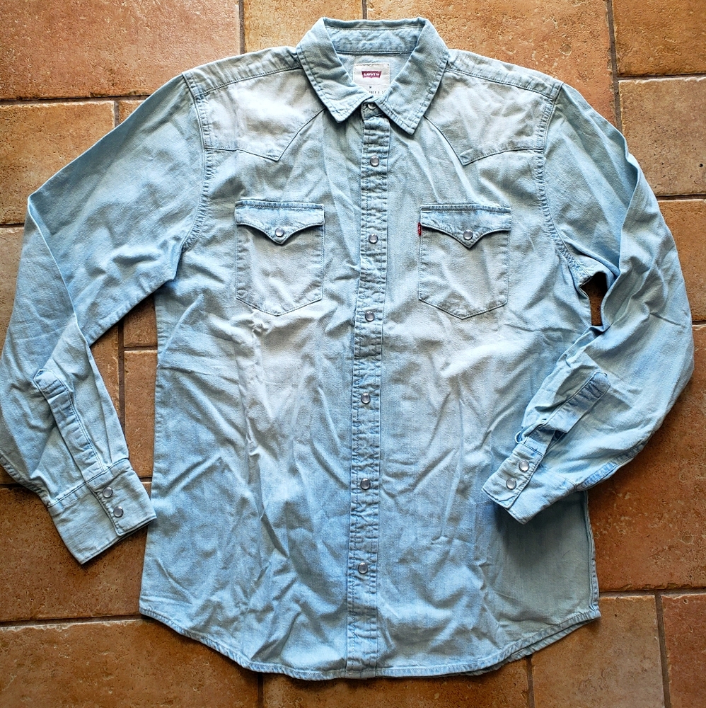 Men's Levi's denim western long sleeve shirt